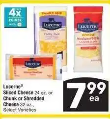 Albertsons Lucerne Sliced Cheese 24 oz. or Chunk or Shredded Cheese 32 oz. - Select Varieties offer