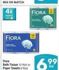 Albertsons Fiora Bath Tissue 12 Roll or Paper Towels 6 Roll - Select Varieties offer
