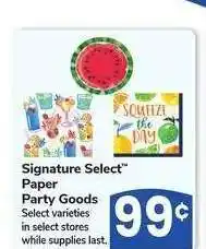 Albertsons Signature Select Paper Party Goods - Select varieties offer