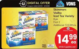 Albertsons Skimmers Vodka Iced Tea Variety - 8 pk offer
