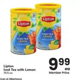 Albertsons Lipton Iced Tea with Lemon - 70.5 - oz offer