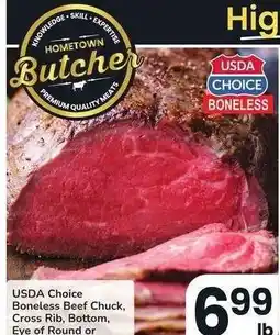 Albertsons USDA Choice Boneless Beef Chuck, Cross Rib, Bottom, Eye of Round or Petite Sirloin Roast offer