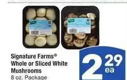 Albertsons Signature Farms Whole or Sliced White Mushrooms - 8 oz. Package offer