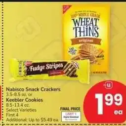 Albertsons Nabisco Snack Crackers 3.5-8.5 oz. or Keebler Cookies 8.5-13.4 oz. - Select Varieties offer