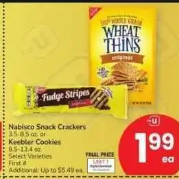 Albertsons Nabisco Snack Crackers 3.5-8.5 oz. or Keebler Cookies 8.5-13.4 oz. - Select Varieties offer