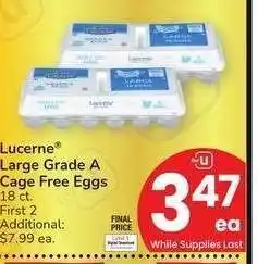 Albertsons Lucerne Large Grade A Cage Free Eggs - 18 ct offer