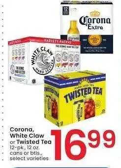 Albertsons Corona, White Claw or Twisted Tea - 12-pk., 12 oz. cans or btls., select varieties offer