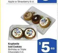 Albertsons Kryptonite Iced Cookies - Birthday or Triple Chocolate 2 ct offer