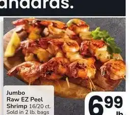 Albertsons Jumbo Raw EZ Peel Shrimp - 16/20 ct. Sold in 2 lb. bags for $13.98 ea offer