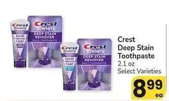 Albertsons Crest Deep Stain Toothpaste - 2.1 oz Select Varieties offer