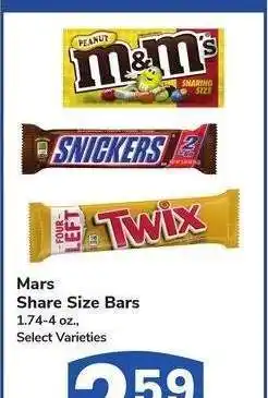 Albertsons Mars Share Size Bars - 1.74-4 oz., Select Varieties offer