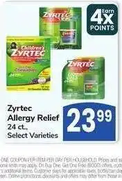 Albertsons Zyrtec Allergy Relief - 24 ct., Select Varieties offer