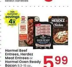 Albertsons Hormel Beef Entrees, Herdez Meat Entrees or Hormel Oven Ready Bacon - 9.3-15 oz., select varieties offer
