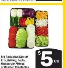 Albertsons Big Pack Meal Starter Kits, Grilling, Fajita, Hamburger Fixings or Roasted Vegetables offer