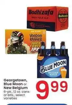 Albertsons Georgetown, Blue Moon or New Belgium - 6 - pk., 12 oz. cans or btls., select varieties offer