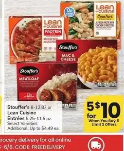 Albertsons Stouffer's 8-12.87 or Lean Cuisine Entrées - 5.25-11.5 oz. Select Varieties offer