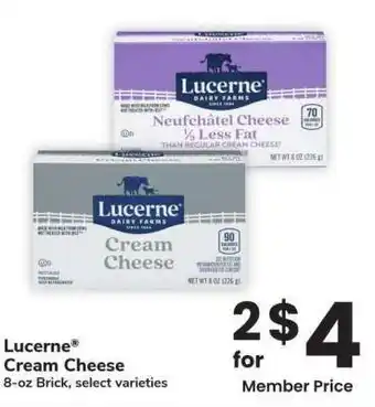 Albertsons Lucerne Cream Cheese - 8-oz Brick, select varieties offer