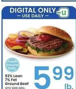 Albertsons 93% Lean 7% Fat Ground Beef - any size pkg offer