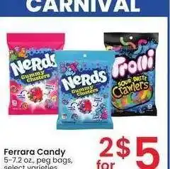 Albertsons Ferrara Candy - 5-7.2 oz., peg bags, select varieties offer