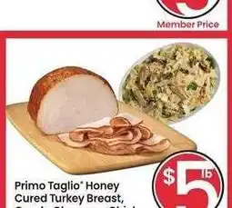 Albertsons Primo Taglio Honey Cured Turkey Breast, Gouda Cheese or Chicken Caesar Bowtie Salad offer