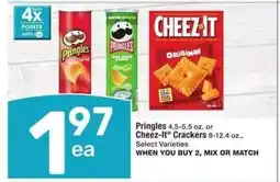 Albertsons Pringles 4.5-5.5 oz. or Cheez-It Crackers 9-12.4 oz. - Select Varieties offer