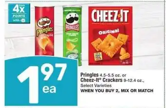 Albertsons Pringles 4.5-5.5 oz. or Cheez-It Crackers 9-12.4 oz. - Select Varieties offer