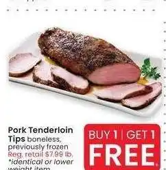 Albertsons Pork Tenderloin Tips - boneless, previously frozen offer