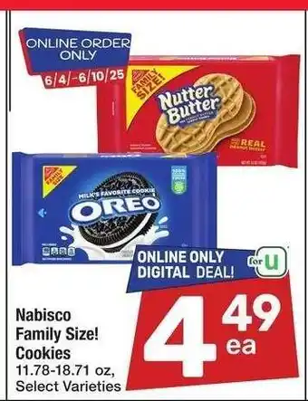 Albertsons Nabisco Family Size Cookies - 11.78-18.71 oz, Select Varieties offer