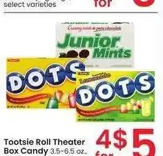 Albertsons Tootsie Roll Theater Box Candy - 3.5-6.5 oz., select varieties offer