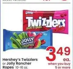 Albertsons Hershey's Twizzlers or Jolly Rancher Ropes - 10-16 oz offer