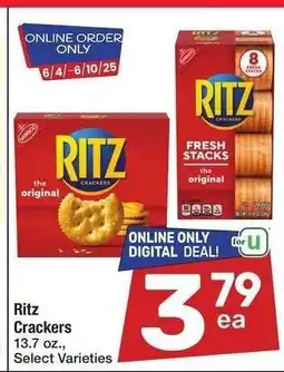 Albertsons Ritz Crackers - 13.7 oz., Select Varieties offer