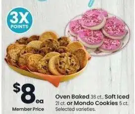 Albertsons Oven Baked 36 ct., Soft Iced 21 ct. or Mondo Cookies 5 ct. - Selected varieties offer