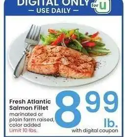 Albertsons Fresh Atlantic Salmon Fillet - marinated or plain farm raised, color added offer