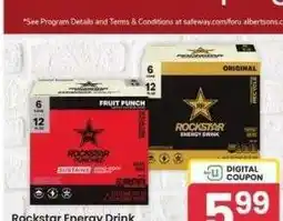 Albertsons Rockstar Energy Drink - 6 pk., 12 oz. cans. Selected varieties offer