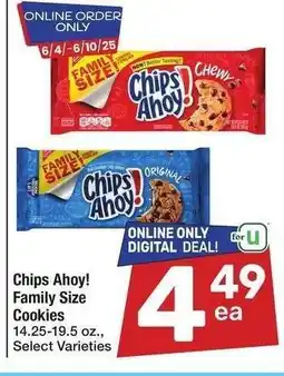 Albertsons Chips Ahoy! Family Size Cookies - 14.25-19.5 oz., Select Varieties offer