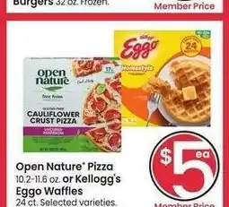 Albertsons Open Nature Pizza 10.2-11.6 oz. or Kellogg's Eggo Waffles 24 ct. - Selected varieties offer