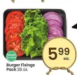 Albertsons Burger Fixings Pack - 28 oz offer