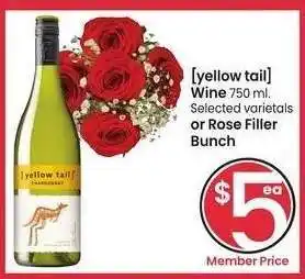 Albertsons [yellow tail] Wine 750 ml. or Rose Filler Bunch - Selected varietals offer