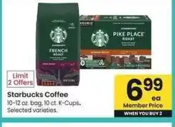 Albertsons Starbucks Coffee - 10-12 oz. bag, 10 ct. K - Cups Selected varieties offer