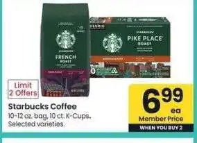 Albertsons Starbucks Coffee - 10-12 oz. bag, 10 ct. K - Cups Selected varieties offer