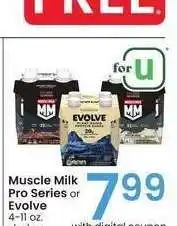 Albertsons Muscle Milk Pro Series or Evolve - 4-11 oz. shakes offer