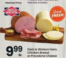 Albertsons Dietz & Watson Ham, Chicken Breast or Provolone Cheese - Selected varieties offer