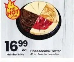 Albertsons Cheesecake Platter - 40 oz. Selected varieties offer