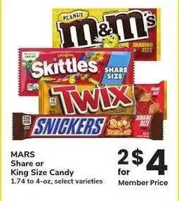 Albertsons MARS Share or King Size Candy - 1.74 to 4-oz, select varieties offer