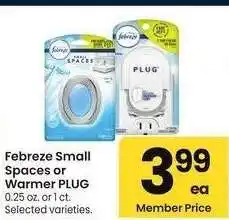 Albertsons Febreze Small Spaces or Warmer Plug - 0.25 oz. or 1 ct. Selected varieties offer