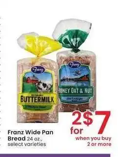Albertsons Franz Wide Pan Bread - 24 oz., select varieties offer