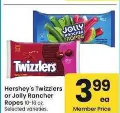 Albertsons Hershey's Twizzlers or Jolly Rancher Ropes - 10-16 oz. Selected varieties offer