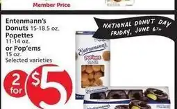 Albertsons Entenmann's Donuts 15-18.5 oz. Popettes 11-14 oz. or Pop' ems 15 oz. - Selected varieties offer