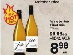 Albertsons Wine by Joe Pinot Gris - 750 ml offer