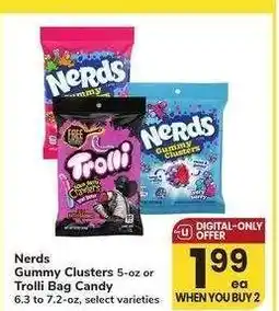 Albertsons Nerds Gummy Clusters 5-oz or Trolli Bag Candy 6.3 to 7.2-oz - select varieties offer